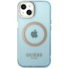 Etui GUESS Gold Outline Translucent MagSafe do Apple iPhone 13 Niebieski Model telefonu iPhone 13