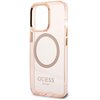 Etui GUESS Gold Outline Translucent MagSafe do Apple iPhone 13 Pro Różowy Typ Etui nakładka