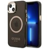 Etui GUESS Gold Outline Translucent MagSafe do Apple iPhone 13 Czarny