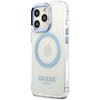 Etui GUESS Metal Outline MagSafe do Apple iPhone 13 Pro Przezroczysto-niebieski Seria telefonu iPhone