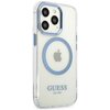 Etui GUESS Metal Outline MagSafe do Apple iPhone 13 Pro Przezroczysto-niebieski Kompatybilność Apple iPhone 13 Pro