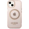 Etui GUESS Gold Outline Translucent MagSafe do Apple iPhone 13 Różowy Model telefonu iPhone 13