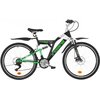 Rower młodzieżowy INDIANA X-Rock 1.6 26 cali dla chłopca Czarno-zielony Rama Stalowa, 17"