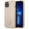 Etui GUESS Saffiano Triangle Logo do Apple iPhone 14 Plus Beżowy