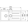 Zlewozmywak półtorakomorowy z ociekaczem FRANKE Basis BFG 651-97 114.0676.275 Onyx 50x97 Wykonanie Fragranite
