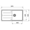 Zlewozmywak jednokomorowy z ociekaczem FRANKE Basis BFG 611-97 114.0676.289 Onyx 50x97 Wykonanie Fragranite