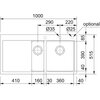 Zlewozmywak półtorakomorowy z ociekaczem FRANKE Mythos MTG 651-100 114.0675.934 Kamienny szary 51.5x100 Kształt Prostokątny