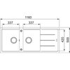 Zlewozmywak dwukomorowy z ociekaczem FRANKE Basis BFG 621-116 114.0676.262 Kamienny Szary 50x116 Wykonanie Fragranite