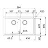 Zlewozmywak dwukomorowy FRANKE Basis BFG 620-34-34 114.0676.269 Onyx 20x86 Wykonanie Fragranite