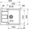 Zlewozmywak jednokomorowy z ociekaczem FRANKE Sirius 2.0 S2D 611-62 143.0671.559 Beżowy 50x62 Wykonanie Tectonite