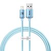 Kabel  USB - Lightning BASEUS Crystal Shine 2.4A 20W 1.2 m Jasno-niebieski