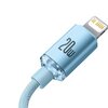 Kabel USB Typ-C - Lightning BASEUS Crystal Shine 2.4A 20W 1.2 m Jasno-niebieski Gwarancja 12 miesięcy
