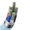 Kabel USB Typ-C - Lightning BASEUS Crystal Shine 2.4A 20W 1.2 m Jasno-niebieski Typ USB-C - Lightning