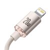 Kabel USB Typ-C - Lightning BASEUS Crystal Shine 2.4A 20W 1.2 m Różowy Gwarancja 12 miesięcy