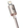 Kabel USB Typ-C - Lightning BASEUS Crystal Shine 2.4A 20W 2 m Różowy Obsługiwane zasilanie [W] do 20