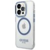 Etui GUESS Metal Outline MagSafe do Apple iPhone 14 Pro Przezroczysto-niebieski Seria telefonu iPhone