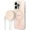Etui GUESS 4G Print do Apple iPhone 14 Pro Max Różowy + Ładowarka MagSafe