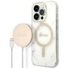 Etui GUESS Marble do Apple iPhone 14 Pro Biały + Ładowarka MagSafe