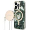 Etui GUESS Jungle do Apple iPhone 14 Pro Zielony + Ładowarka MagSafe