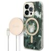 Etui GUESS Jungle do Apple iPhone 14 Pro Max Zielony + Ładowarka MagSafe