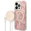 Etui GUESS Jungle do Apple iPhone 14 Pro Różowy + Ładowarka MagSafe