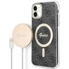 Etui GUESS 4G Print do Apple iPhone 11 Czarny + Ładowarka MagSafe