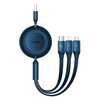 Kabel USB - Micro USB/Lightning/USB-C BASEUS Bright Mirror 3w1 1.1m Niebieski