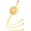 Kabel USB do Micro USB/Lightning/USB-C BASEUS Bright Mirror 2 1.1 m Żółty Rodzaj Kabel
