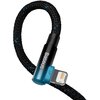 Kabel USB - Lightning kątowy BASEUS MVP 2 1 m Czarno-niebieski Gwarancja 24 miesiące