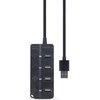 Hub GEMBIRD UHB-U3P1U2P3P-01 USB 3.2 Gen. 1, Pasywny Dodatkowe informacje Dioda LED sygnalizująca status urządzenia