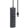 Hub GEMBIRD UHB-U3P1U2P6P-01 USB 3.2 Gen. 1, Pasywny Dodatkowe informacje Dioda LED sygnalizująca status urządzenia