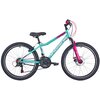 Rower młodzieżowy INDIANA Roxy Jr 24 cale dla dziewczynki Różowo-miętowy Rama Aluminiowa, 13"