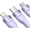 Kabel USB - USB-C/Micro USB/Lightning BASEUS Flash Series 2 66W 1.2 m Fioletowy Typ USB - USB-C