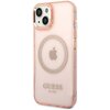 Etui GUESS Gold Outline Translucent MagSafe do Apple iPhone 14 Plus Różowy Seria telefonu iPhone