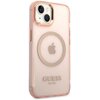 Etui GUESS Gold Outline Translucent MagSafe do Apple iPhone 14 Plus Różowy Kompatybilność Apple iPhone 14 Plus