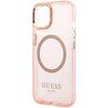Etui GUESS Gold Outline Translucent MagSafe do Apple iPhone 14 Plus Różowy Typ Etui nakładka