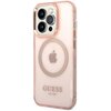 Etui GUESS Gold Outline Translucent MagSafe do Apple iPhone 14 Pro Różowy Seria telefonu iPhone