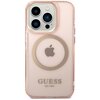 Etui GUESS Gold Outline Translucent MagSafe do Apple iPhone 14 Pro Różowy Model telefonu iPhone 14 Pro