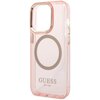 Etui GUESS Gold Outline Translucent MagSafe do Apple iPhone 14 Pro Różowy Typ Etui nakładka