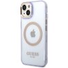 Etui GUESS Gold Outline Translucent MagSafe do Apple iPhone 14 Purpurowo-złoty Seria telefonu iPhone
