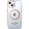 Etui GUESS Gold Outline Translucent MagSafe do Apple iPhone 14 Purpurowo-złoty Model telefonu iPhone 14