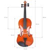 Skrzypce V-TONE V44 4/4 Ciemne drewno Struny Brak