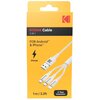 Kabel USB - Micro USB/USB-C/Lightning KODAK 3w1 1 m Biały Długość [m] 1