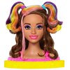 Lalka Barbie Color Reveal Głowa do stylizacji Neonowa tęcza Brązowe włosy HMD80 Typ Lalka z akcesoriami