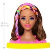 Lalka Barbie Color Reveal Głowa do stylizacji Neonowa tęcza Brązowe włosy HMD80 Kod producenta HMD80