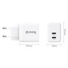 Ładowarka sieciowa CRONG Ultra Compact GaN 35W PD Biały Rodzaj złącza USB-C - 2 szt.