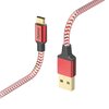 Kabel USB - USB-C HAMA Reflected 1.5 m Czerwony Gwarancja 24 miesiące
