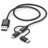 Kabel USB - Lightning/Micro USB/USB-C HAMA 201536 1.5 m Czarny Typ USB - Micro USB