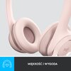 Słuchawki LOGITECH H390 Nauszne, Dźwięk przestrzenny Różowy Mikrofon Tak