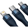 Kabel USB - USB-C/Micro USB/Lightning BASEUS Flash Series 2 66W 1.2 m Niebieski Typ USB - USB-C